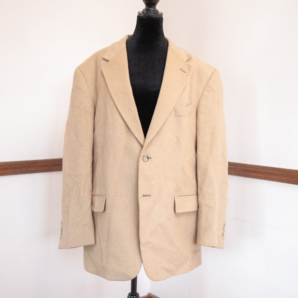 Vintage Evan Picone 100% Camel Hair Men’s 42R Blazer Professorcore Academia 90s
